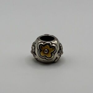 Brighton Two-Tone Floral Barrel Spacer Charm